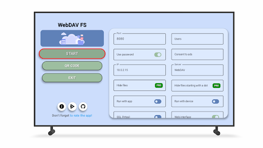Screenshot of WebDAV FS Server
