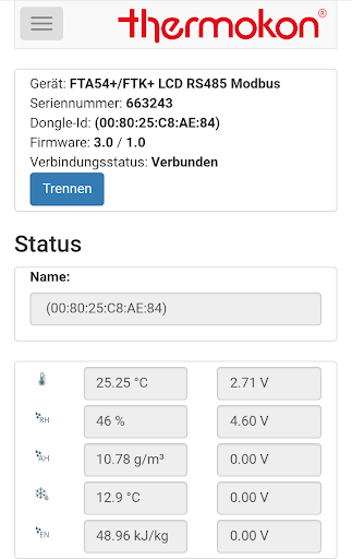 Android application Thermokon USEapp screenshort