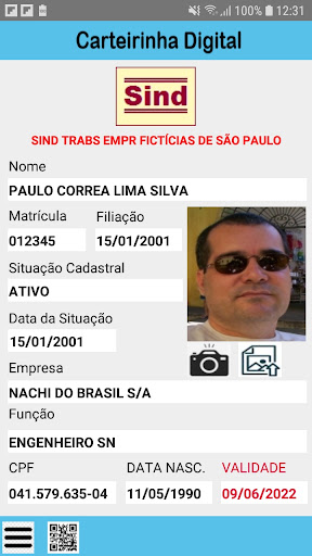 Android application Carteirinha InfoSind screenshort