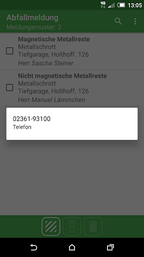 ZEDAL Abfallmeldung Screen 3