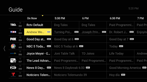 Screenshot of Vyve HDTV Service
