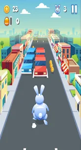 Bunny running in the subway