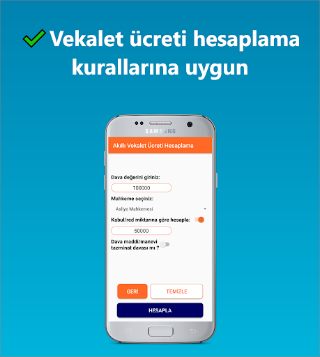 Akıllı Vekalet Ücreti Hesaplam Screen 2