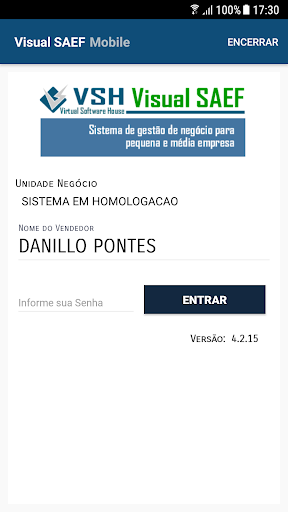 Android application Visual SAEF - Força de Vendas screenshort