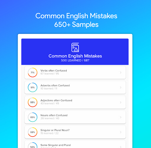Screenshot of English Grammar: Learn & Test