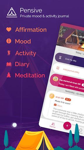 Android application Pensive Journal - Mood Diary screenshort