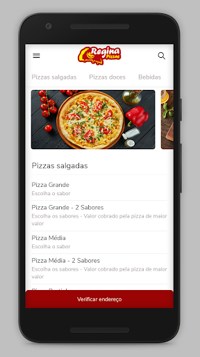 Android application Regina Pizzas screenshort