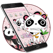Pink cute panda cartoon theme  Icon
