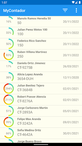 Android application MyContador screenshort