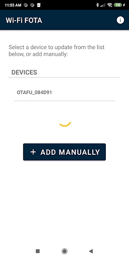 Android application Telit Wi-Fi FOTA screenshort