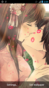 Download Passionate Anime Couple Kiss Phone Wallpaper