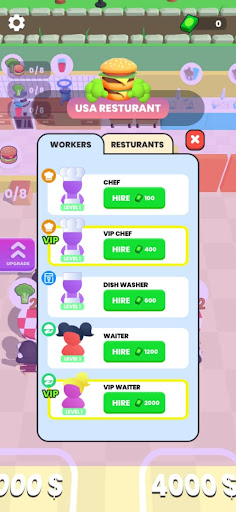 Android application Restaurant Rush screenshort