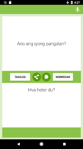 Android application Tagalog-Norwegian Translator screenshort