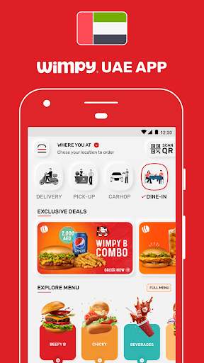 Android application WIMPY UAE - Order burgers screenshort