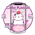 Cover Image of 下载 Cartoon Pink Dessert Kitten Theme 1.1.2 APK