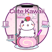 Cartoon Pink Dessert Kitten Theme  Icon