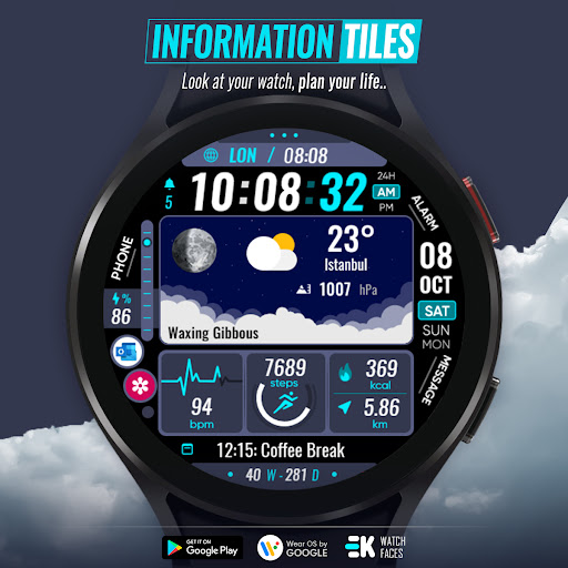 Information Tiles - Watch Face Screen 2