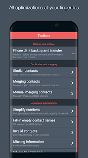 Contacts Optimizer Screenshot