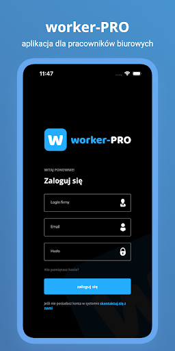 Android application worker-PRO | Biuro screenshort