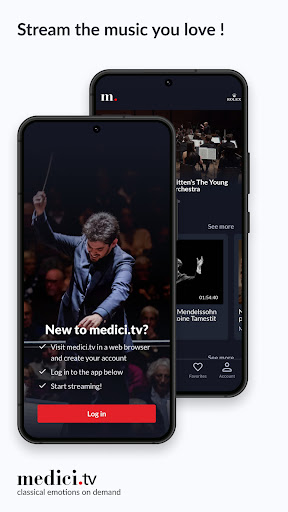 Android application medici.tv: classical music screenshort
