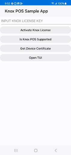 Android application Samsung Knox mPOS Enabler screenshort