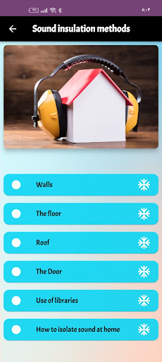 Android application Sound Insulation Methods screenshort