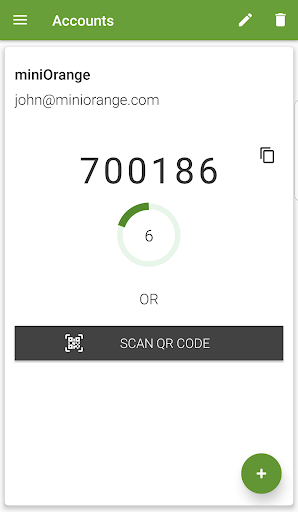 Android application Authenticator screenshort