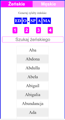 Android application 8000 polskie imiona screenshort