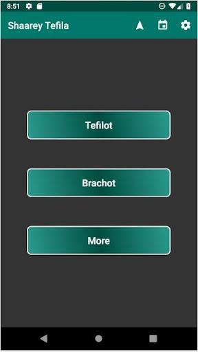 Android application Shaarey Tefila screenshort
