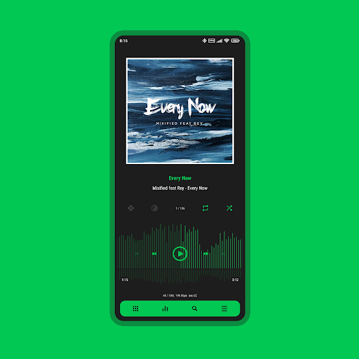 Luminous Black - Poweramp Skin - Personalization - apps