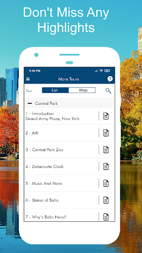 Screenshot of Central Park NYC Audio Tour