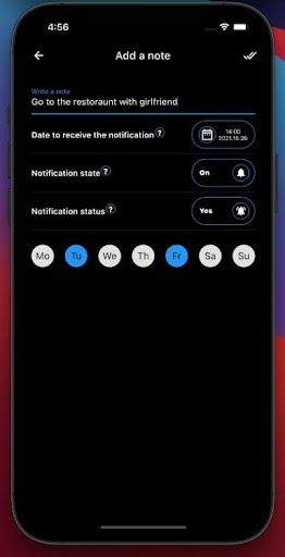 Scheduled Notifications Screenshot