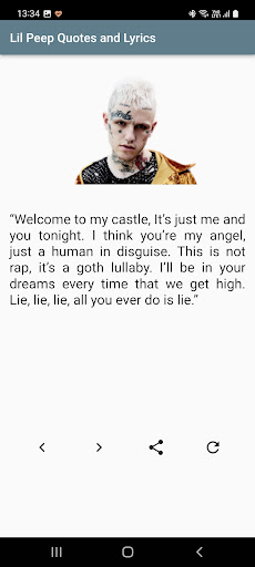 Android application Lil Peep Quotes and Lyrics screenshort