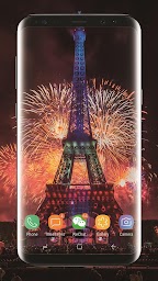 New Year Eiffel Fireworks Live Wallpaper