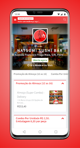 Android application Natsumi Sushi Bar screenshort