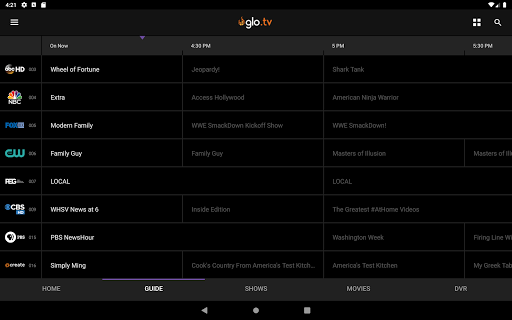 Screenshot of Glo Fiber TV