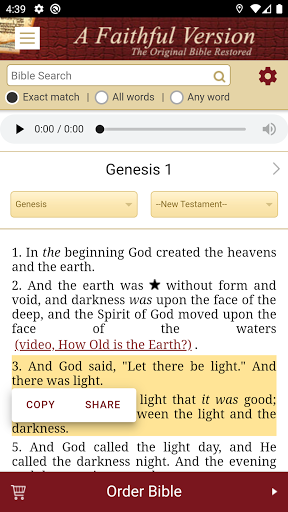 A Faithful Version Bible Screen 3