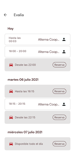 AlternaCoop Carsharing Screen 2