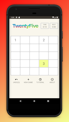 Android application TwentyFive Number Puzzle screenshort