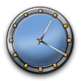 Metal Buttons:Blue Clock icon