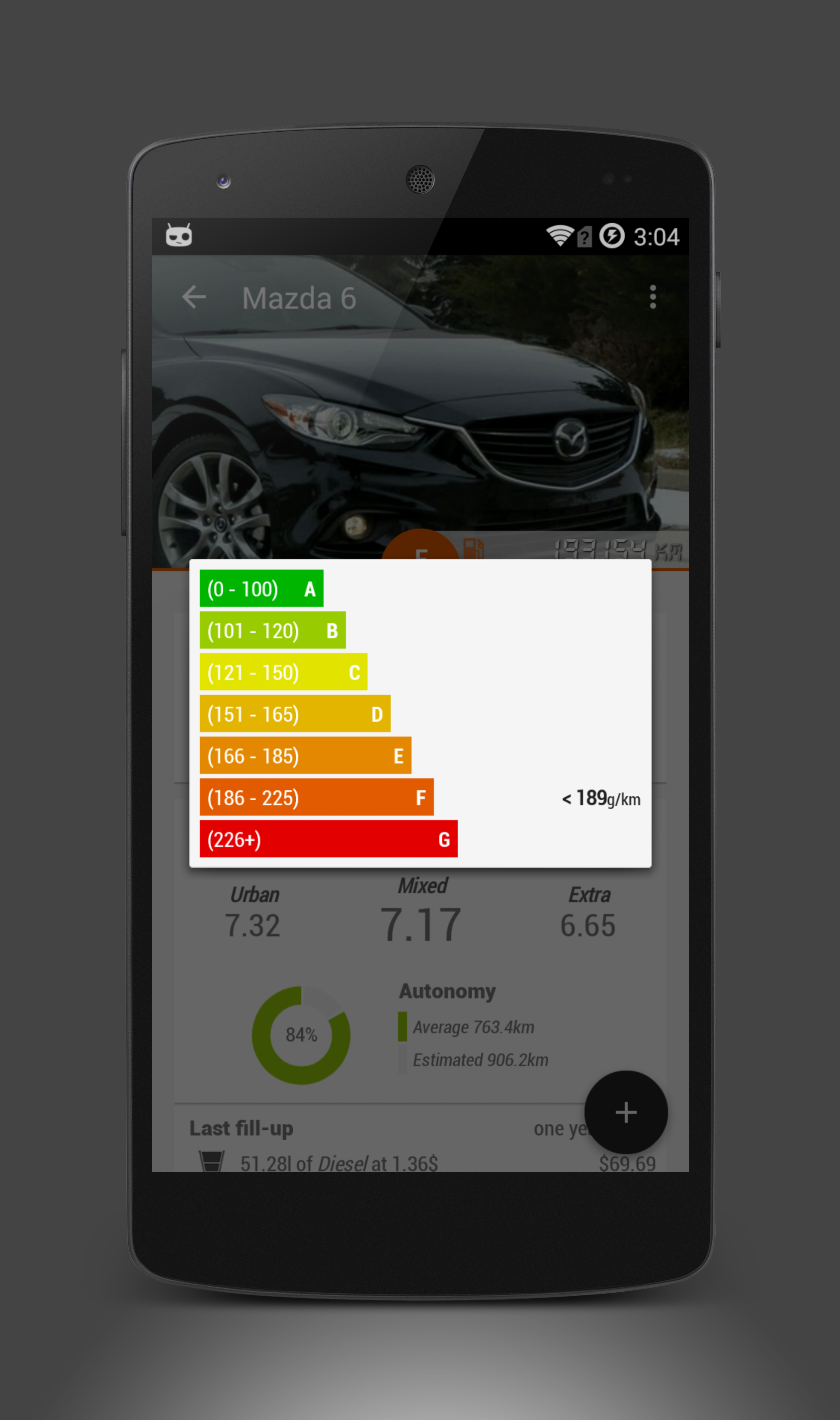 Android application Car fuel log & costs - Monicar screenshort