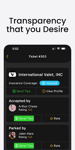 Valet Tracker Screen 2