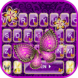 Purple Butterflies Keyboard Theme icon
