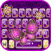 Тема для клавиатуры Purple Butterflies