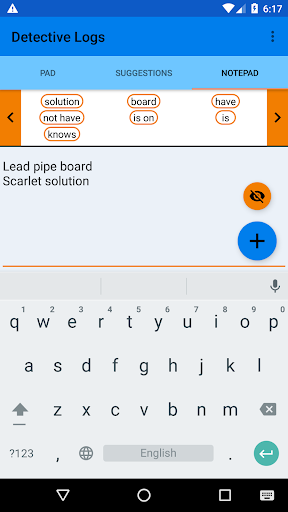 Detective Logs Screen 3