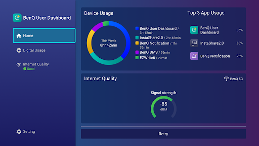 BenQ User Dashboard Screen 2