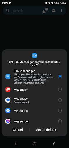 Android application 836 Messenger screenshort