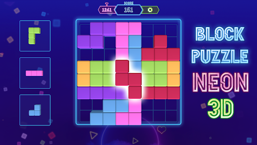 Android application Block Neon 3D : Disco Puzzle screenshort