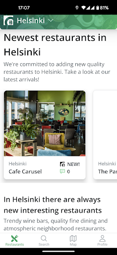 Android application TableOnline – Reservations screenshort