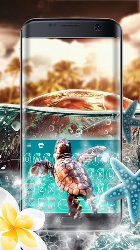 Android application Turtle Blue Sea Keyboard Theme screenshort